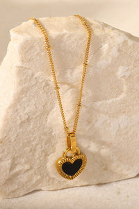Gold Contrast Heart Pendant Necklace