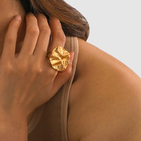 Gold-Plated Irregular Open Ring