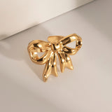 Gold-Plated Stainless Steel Bow Ring