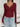 V-Neck Long Sleeve T-Shirt - Burgundy / S