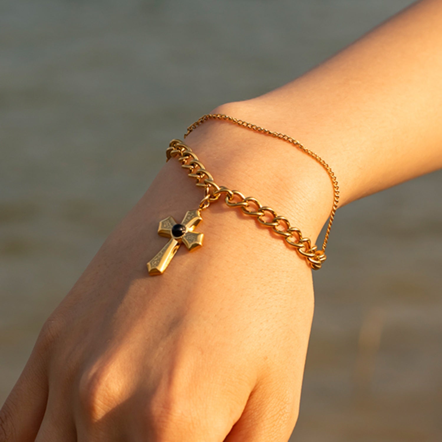 Cross Shape Pendant Bracelet