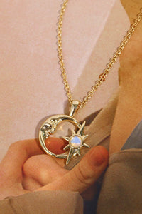 Moon & Star Shape Pendant Necklace