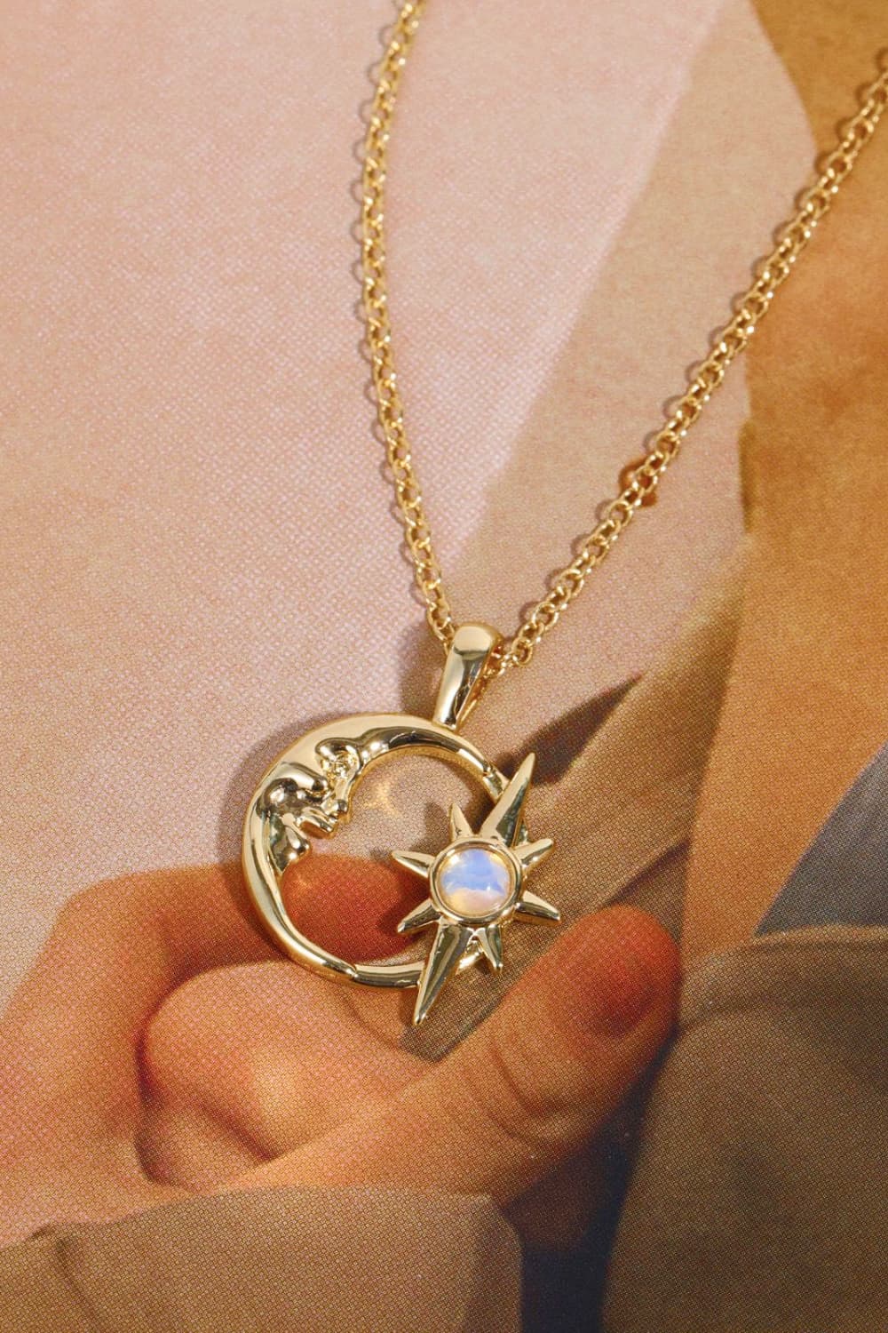 Moon & Star Shape Pendant Necklace