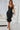 Spaghetti Strap Feather Trim Bodycon Dress - Black / S