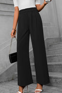 Pocketed High Waist Pants - Black / XS