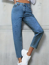 Pocketed Straight Leg Jeans