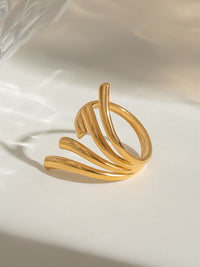 Gold-Plated Stainless Steel Irregular Open Ring