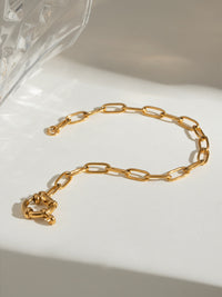 Gold-Plated Stainless Steel Chain Bracelet