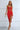 Cutout Strapless Drawstring Detail Split Bandage Dress - Red / S