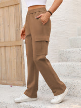 Elastic Waist Pants with Pockets