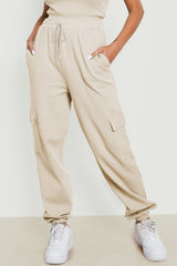 Drawstring Joggers with Pockets - Ivory / S