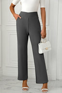 High Waist Pants with Pockets - Dark Gray / S