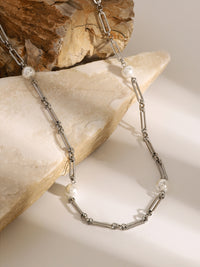 Stainless Steel Pearl Chain Necklace