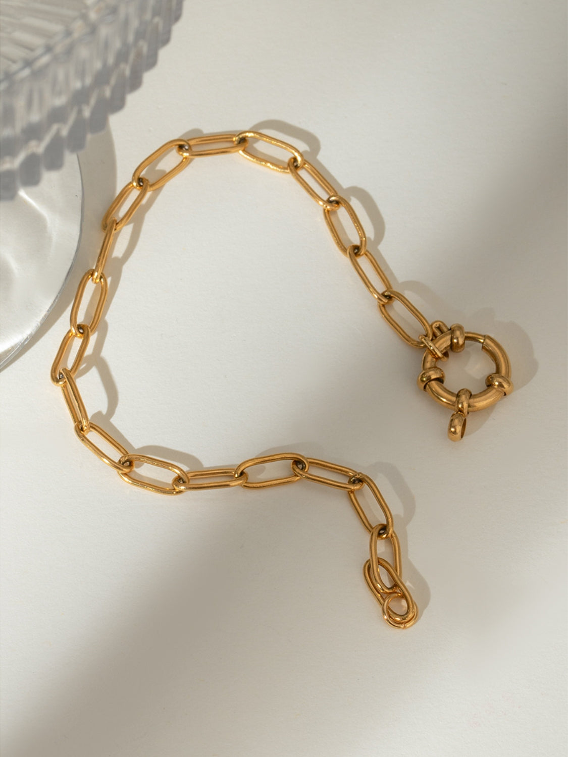 Gold-Plated Stainless Steel Chain Bracelet