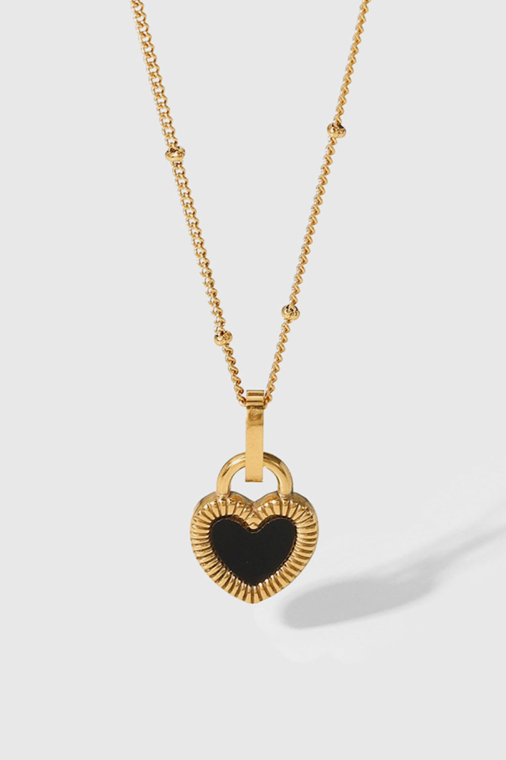 Gold Contrast Heart Pendant Necklace