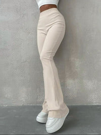 High Waist Flare Pants - Cream / S