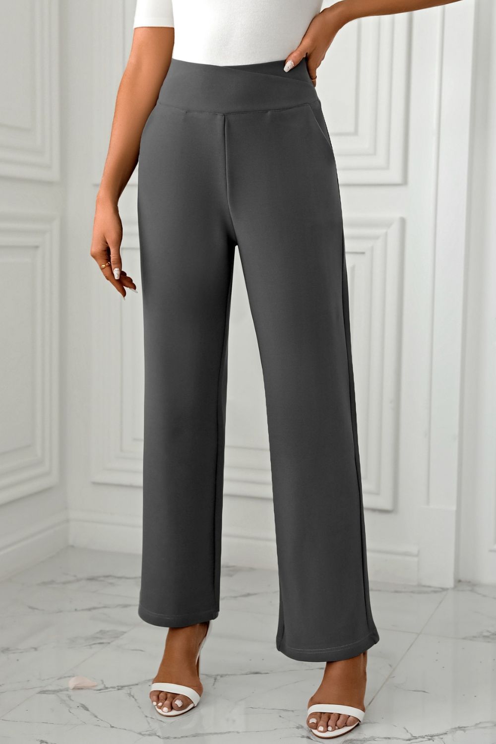 High Waist Pants with Pockets