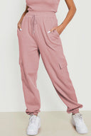 Drawstring Joggers with Pockets - Blush Pink / S