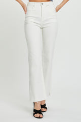 RISEN Full Size High Rise Tummy Control Straight Jeans - White / 0(24)