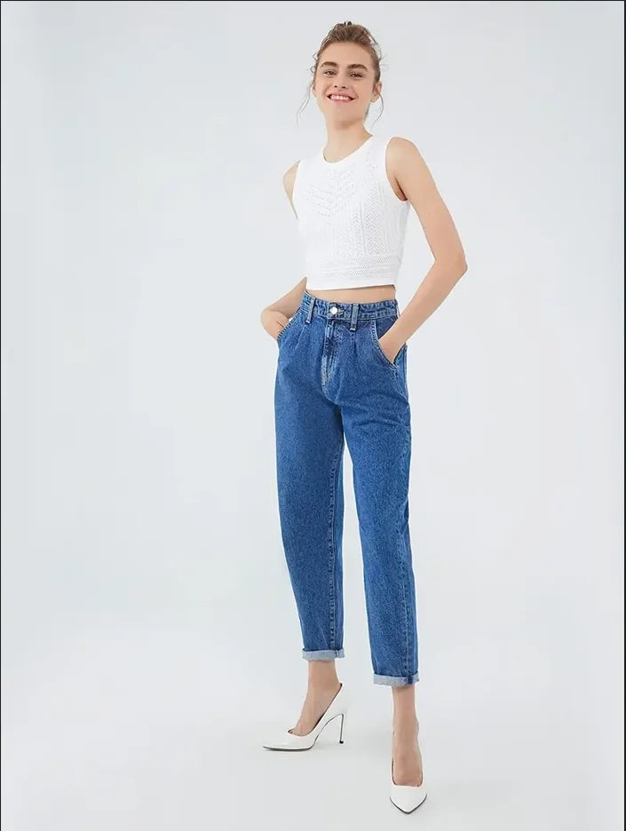 High Waist Straight Jeans