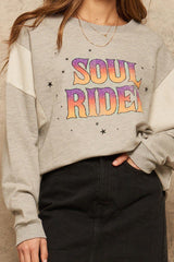 ’Soul Rider’ French Terry Knit Graphic Sweatshirt