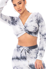 Tie Dye Ribbed Sweater Set - Charcoal / S