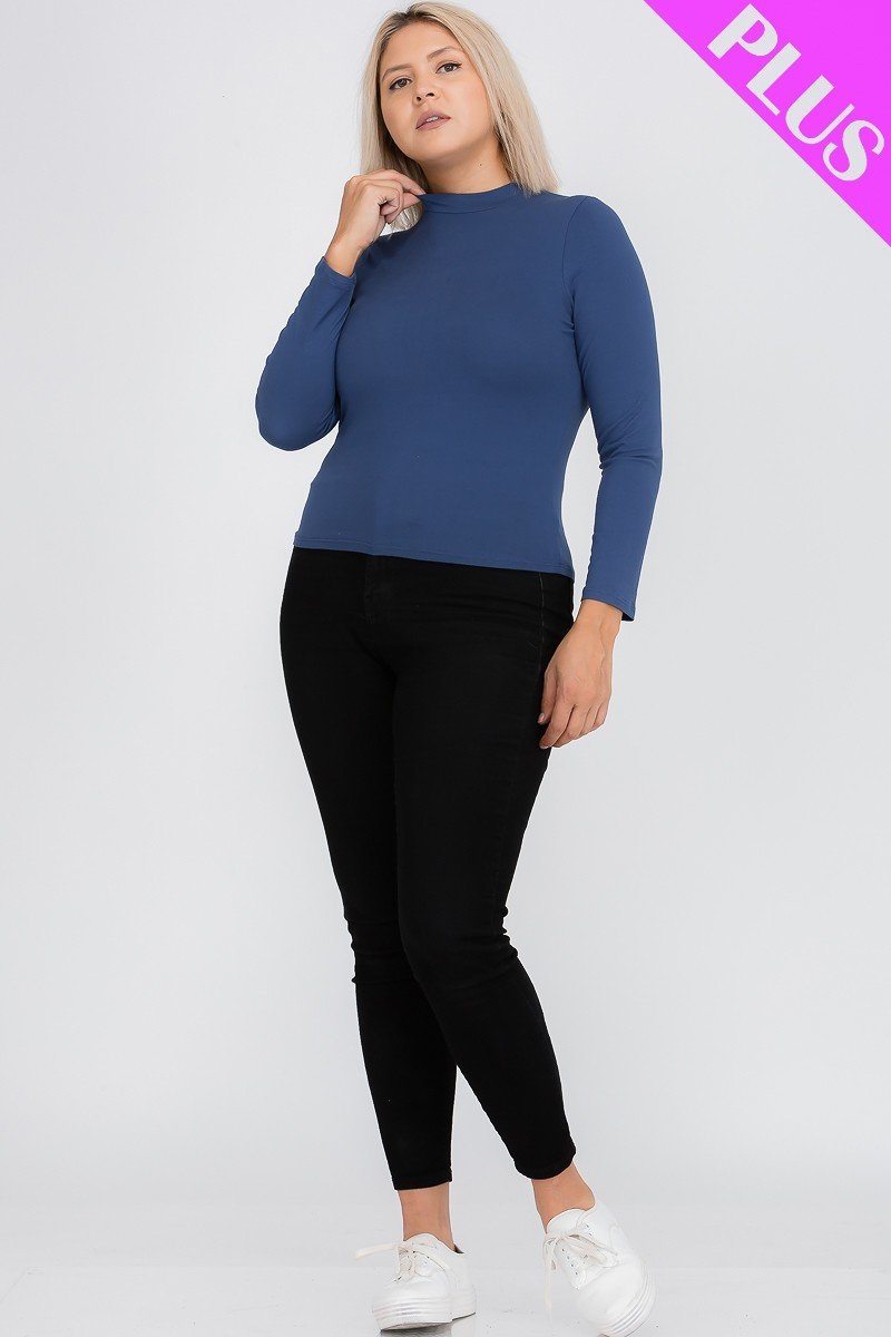 Mock Neck Solid Top