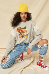 ’Shoot Your Shot’ Terry Knit Graphic Sweatshirt