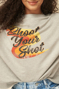 ’Shoot Your Shot’ Terry Knit Graphic Sweatshirt