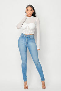 Mesh Mock Neck Top