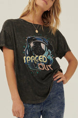 Mineral Washed Graphic T-shirt W/ Astronaut Graphic