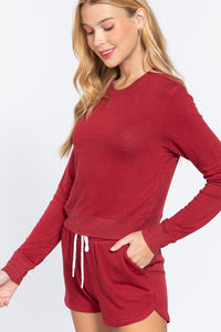 Long Sleeve Crew Neck Slub Terry Top