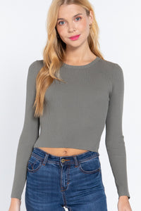 Long Sleeve Open Back Sweater Top