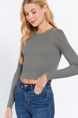 Long Sleeve Open Back Sweater Top