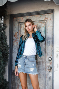 Medium Blue Denim High-waist Distressed Mini Skirt