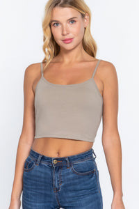 Round Neck Bra Top W/removable Bra Cup