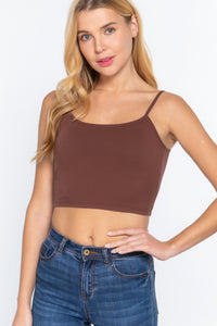 Round Neck Bra Top W/removable Bra Cup