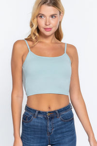 Round Neck Bra Top W/removable Bra Cup