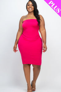 Plus Tube Bodycon Dress - Fuchsia / 1XL