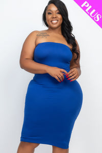 Plus Tube Bodycon Dress - Royal / 1XL