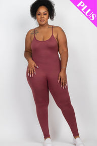 Plus Size Solid Bodycon Cami Jumpsuit - Nocturne / 1XL