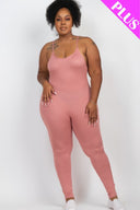 Plus Size Solid Bodycon Cami Jumpsuit - Polignac / 1XL