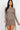 Ribbed long sleeve drawstring bodycon dress - Taupe / S