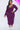 Plus Size Split Neck Long Sleeve Midi Dress - Purple / 1XL