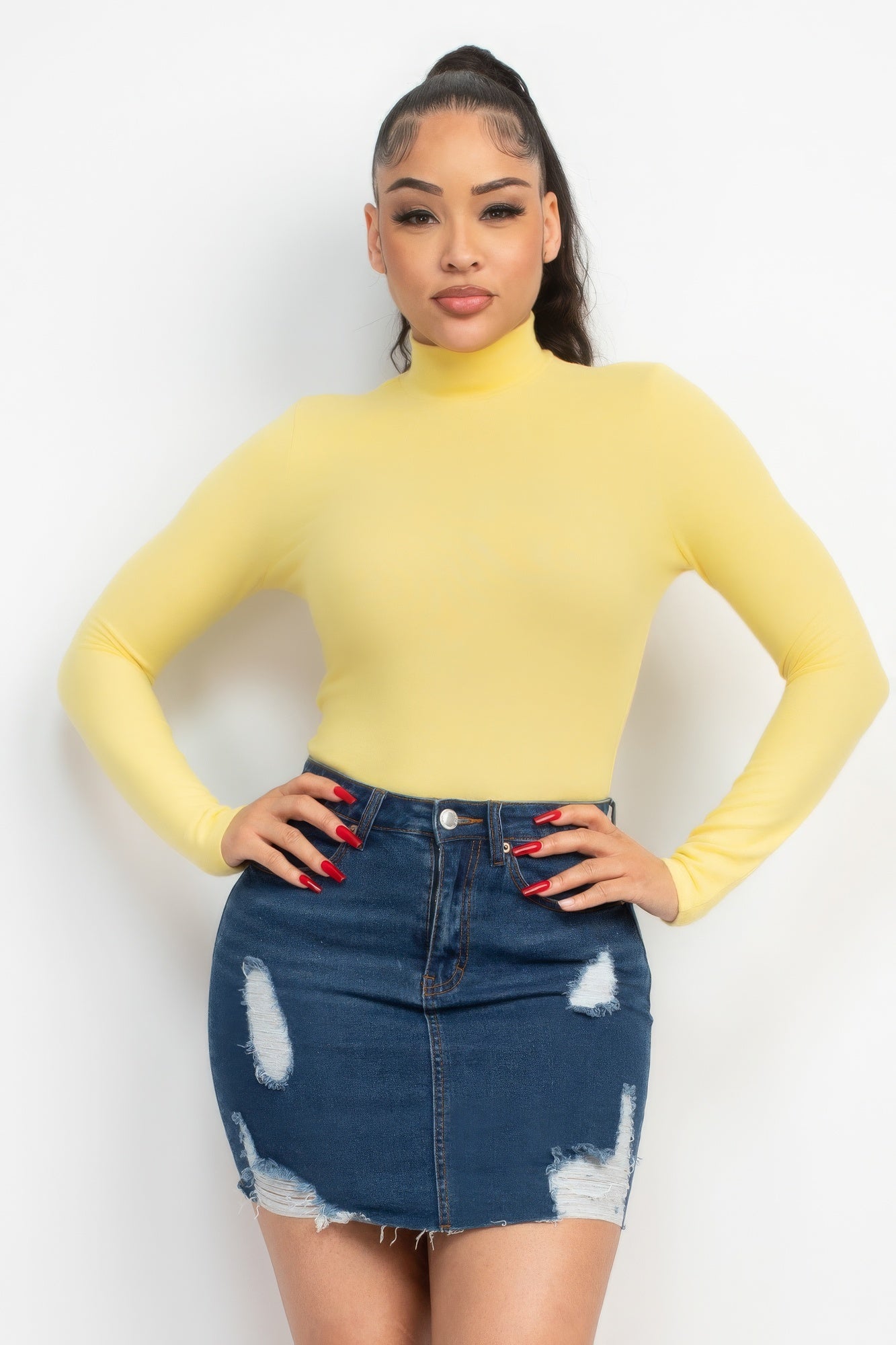 Mock Neck Long Sleeve Top