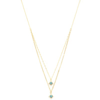 Double Star Crystal Layered Necklace