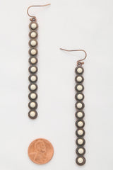 Rodeo Western Round Bead Pattern Metal Dangle Earring