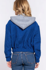 Long Sleeve Hoodie Corduroy Jacket