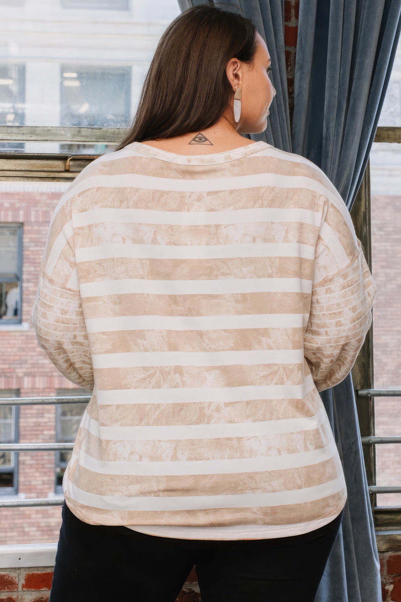 Stripe Printed French Top