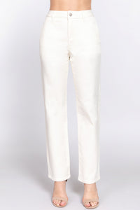 Straight Fit Twill Long Pants